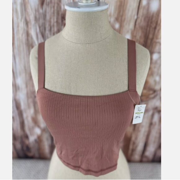 Aerie Real Me Recharge Least Support Adjust Ribbed Bra - Small in Salmon/Coral - Picture 9 of 9